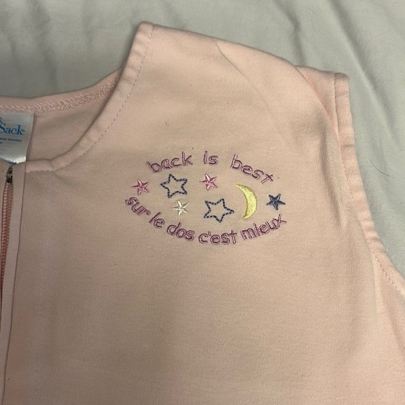 Halo - pink cotton Sleeveless Baby Sleep Sack - Picture 3 of 5